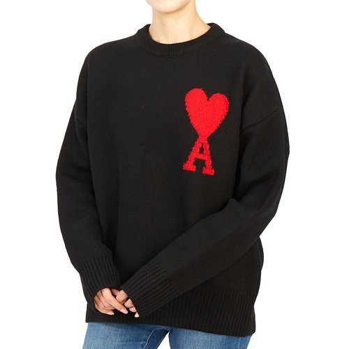 [아미]하트로고 E22UKS002.018 일반 울스웨터 오버사이즈핏 4