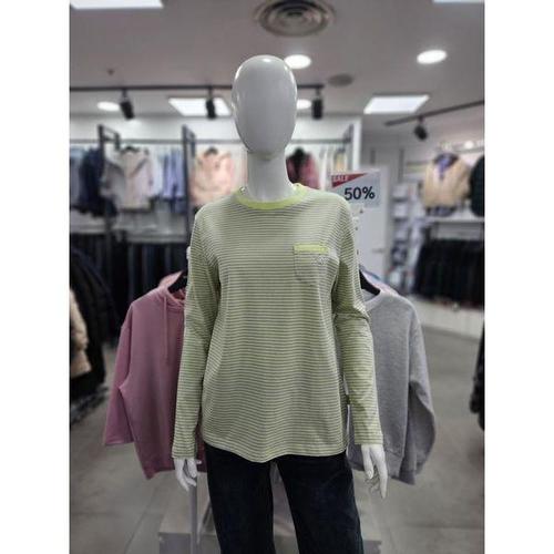 [뱅뱅]세이브존06 봄 여성 스트라이프 라운드 긴팔 티셔츠 CTM105