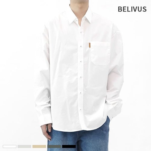 빌리버스 빌리버스 남자 셔츠 BMS079 무지 긴팔 남방