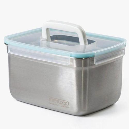 반찬통 아이스크림트레이 스텐락 밀폐용기 사각 스텐 김치통 1호 4800ml 아이스크림통 밀폐반찬통 HWC0101F
