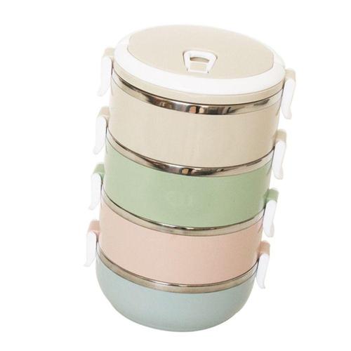 학교도시락통 파스텔 1P 피크닉 박스 250x170mm 4단 런치 도시락통 WFJGX0I