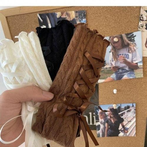 에이치플러스몰 연말 연초 리본 발목 블랙 아이돌 발레코어 중목 타이 WFLM53M