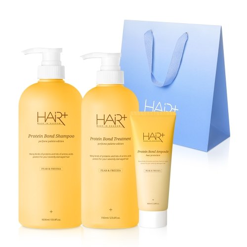 [헤어플러스] 프리지아 퍼퓸 단백질 열보호 집중 클리닉 선물세트