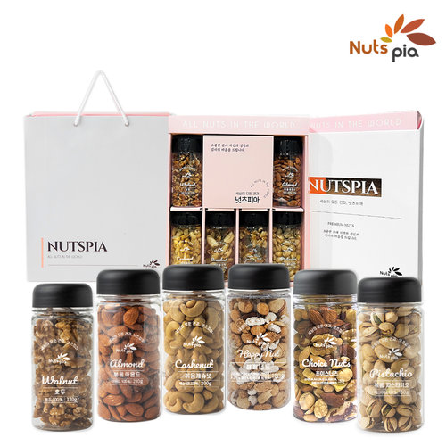 (주)더원비앤에프 [넛츠피아] 견과류 6구 고급 추석 명절 선물세트 5호 (쇼핑백 포함)