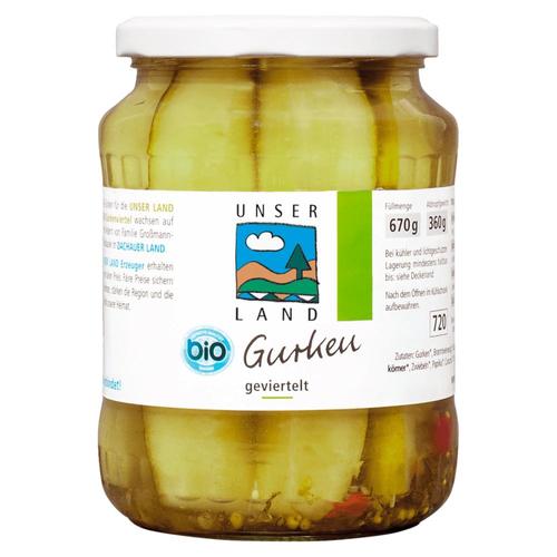 [해외] 아워랜드 Unser Land 친자연 오이 피클 4등분 조각 360g (병)