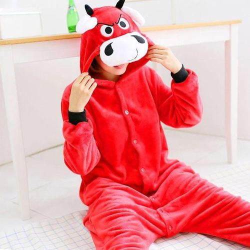 [퍼스트클로]성난황소 동물잠옷 코스프레 커플 극세사 파자마_AP70