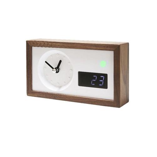 홈테리어소품 에어봄 월넛 토안무 소재 공예 탁상시계 먼지측정기