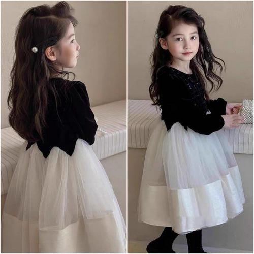 보리보리 [삐삐네옷가게]여아 키즈 필센블랙 스팽글 원피스 드레스