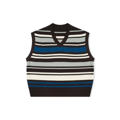 [MADE] 빈티지한 컬러 배색 포인트가 매력적인 딜트 니트 베스트 조끼(3color)