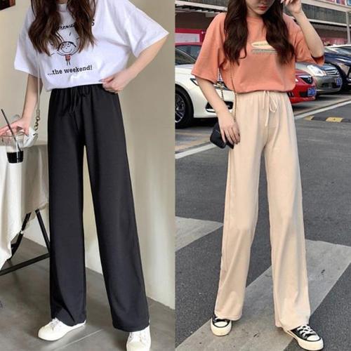 [미라클세븐][M7] 여성 하이웨이스트 넓은 고무줄 캐쥬얼 바지