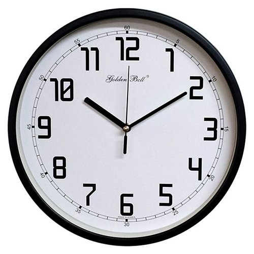 BDM 원룸꾸미기 GB4515 무소음 메탈 유아동 교육용 벽시계 블랙 30cm 인테리어시계