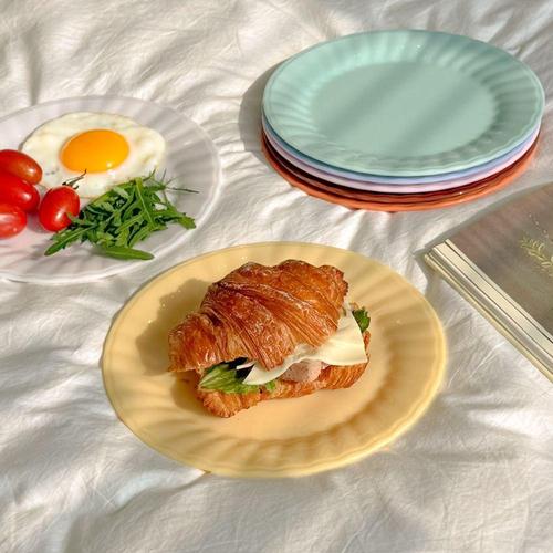 갤러리아_[마호]파스텔 멜라민 디너 웨이브 접시(225파이)