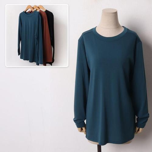 셀러허브 [JHQSWVPC_51IB]라운드 기모 긴팔티 211B637S 빅사이즈 501