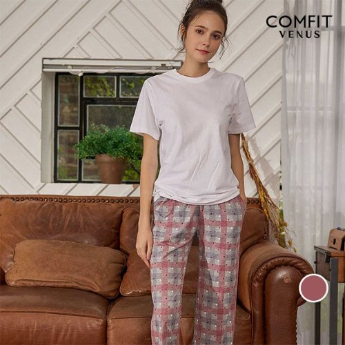 [컴핏비너스] 멜란지체크 별나염 여성 이지웨어 하의(SYEPE001F)