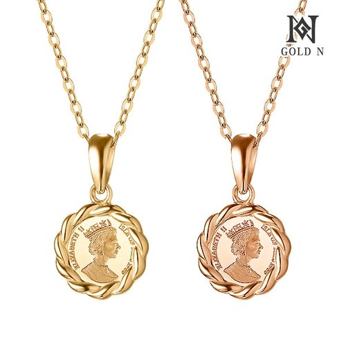 골드앤 18K 트와인 엘리자베스 코인 목걸이 소