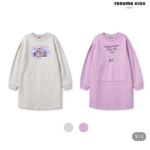 기타제조사 [레노마키즈]여아 겨울원피스 주니어 기모 CAT그래픽원피스(R2345O611)