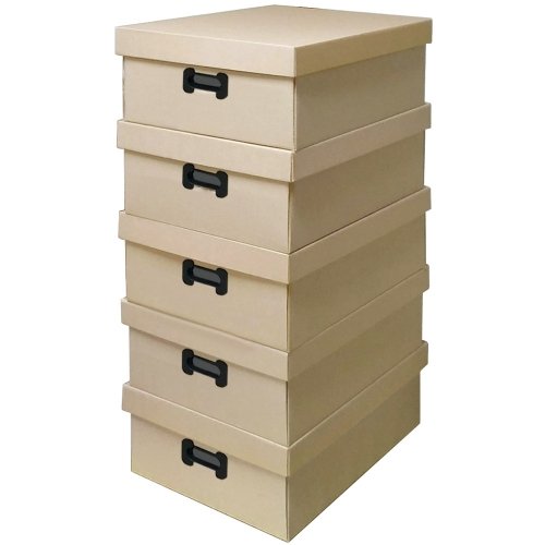 [모던라이프]무지뚜껑식 종이정리함 5p  리빙수납박스 옷정리함