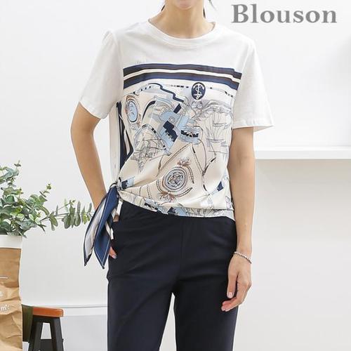 [블루종세일][★한정수량/패플단독★][블루종]나염 배색 티셔츠 3종 택1_[B2107TS601B]