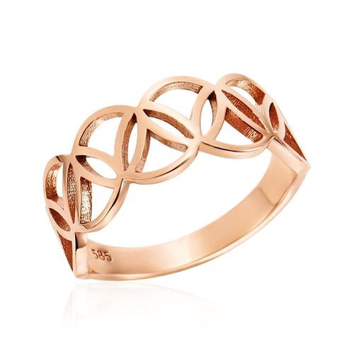 갤러리아_[비앤비골드] 18K 지그재그 펀칭 서클 패턴 반지 SRS42140