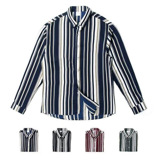 셀러허브 [RGM70657]남자 스트라이프 셔츠 카라 남방 20대 데일리룩
