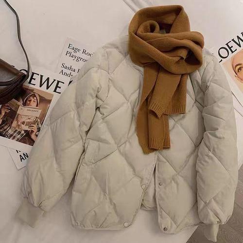 [나인포시즌]미딩 다이아 패딩 점퍼 코트 가디건 볼레로 깔깔이 노카라 경량 퀼팅 하프 패딩