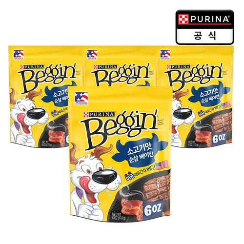 퓨리나 베긴 스트립 베이컨 소고기맛 170g x 4개