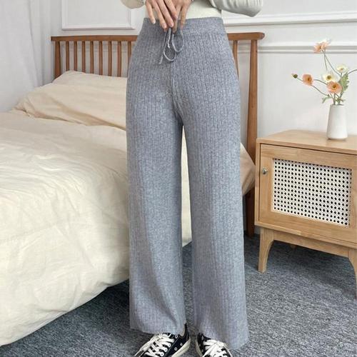 [BZJL8WIQ_4C]여자 스타일 와이드팬츠 1P 골지 간절기