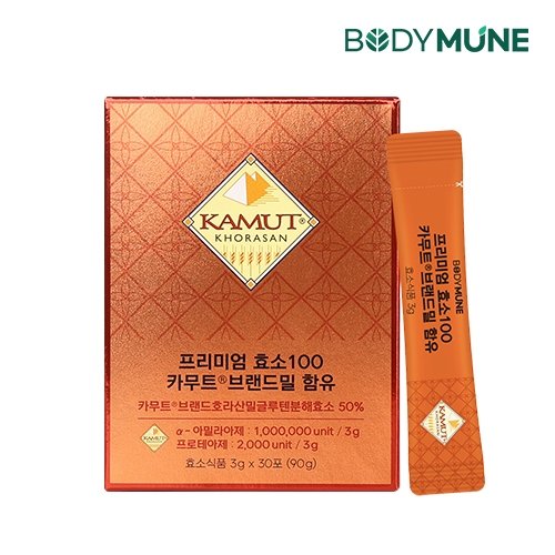 [바디뮨] 프리미엄 카무트 효소 100 브랜드밀 함유 3g x 30포 (1개월분)