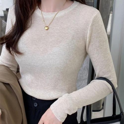 하프클럽 [모노위크]갓성비 애착템 목라인강조 컬러풀 라운드넥 골지티셔츠