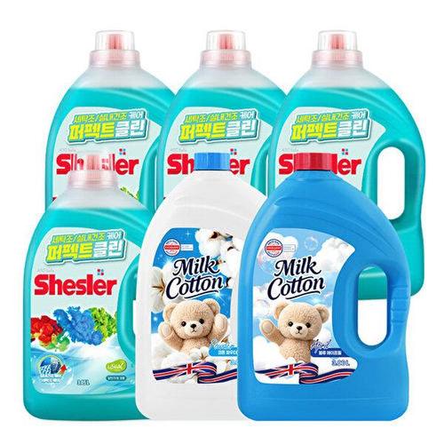 [아토세이프]NEW 쉬슬러 퍼펙트 클린 에이프릴 3.05L 4개 +밀크코튼 섬유유연제 에이프릴향 .3.06L 1개 +..
