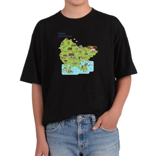 비캔버스BECANVAS 32수2합 피그먼트반팔티 경남 여행지도 TRAVEL MAP WFKRDLI