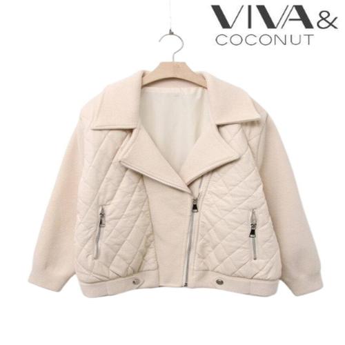 [비바앤코코넛][여성] 누빔 라이더 레더 포켓 자켓 VNDCJK10DB1