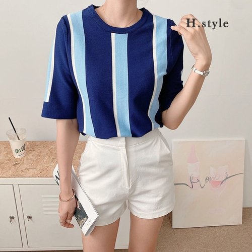 H스타일 H스타일(JB)페르젠니트티/여름/반팔/니트티셔츠/가디건/베스트/라운드/브이넥/조끼