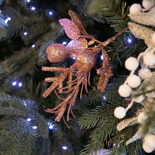 크리스마스 눈송이 잎 장식 애플콕가지 21cm 꾸미기 소품 용품 오너먼트 데코 이벤트 파티 겨울 인테리어