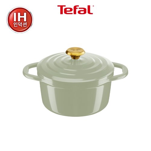 [테팔] 인덕션 세라믹 에어 주물 양수냄비 20cm, 그린