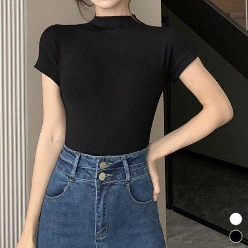 [모노무드]캐주얼 반폴라 민소매 나시 티셔츠 썸
