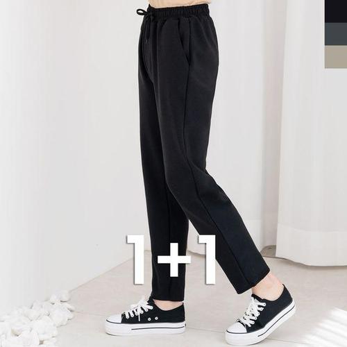 상세설명참조 compresser 여자 테이퍼드 밴딩 일자바지 1+1