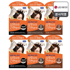 [6개]엘라스틴 샴푸하듯 간편염색 염색약 60g x6개(흑갈색/짙은갈색/자연갈색) 택1