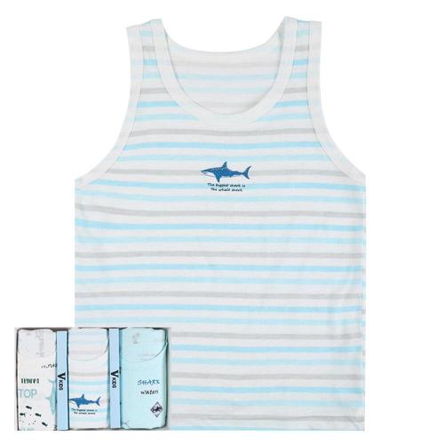 [브랜드없음]마코 순면 남자 아이 남 유아 아동 민소매 나시 런닝 3매 세트