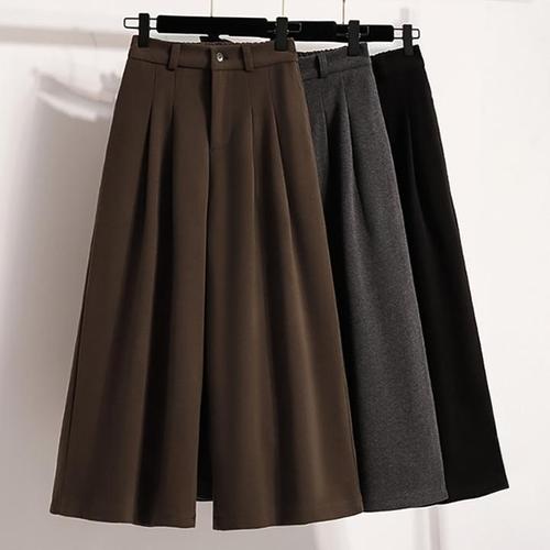 [페이릿][페이릿] [88까지]디로 앞주름 핀턱 뒷밴딩 빅와이드 모직 팬츠