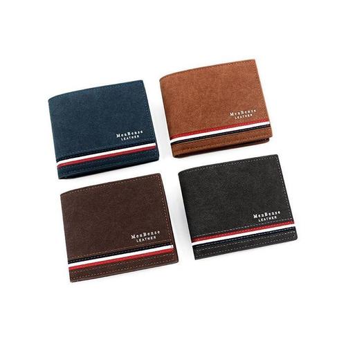 셀러허브 [XBJ41167]남자 캐주얼 배색 포인트 반지갑 지폐 카드