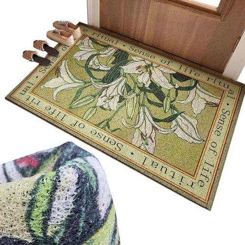 [셀럽하우스]PVC HAWN7549 누들매트 백합 도어매트 현관매트 고무실 특대