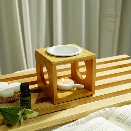 고르소 모던 우드 아로마 오일램프 버너 워머-B