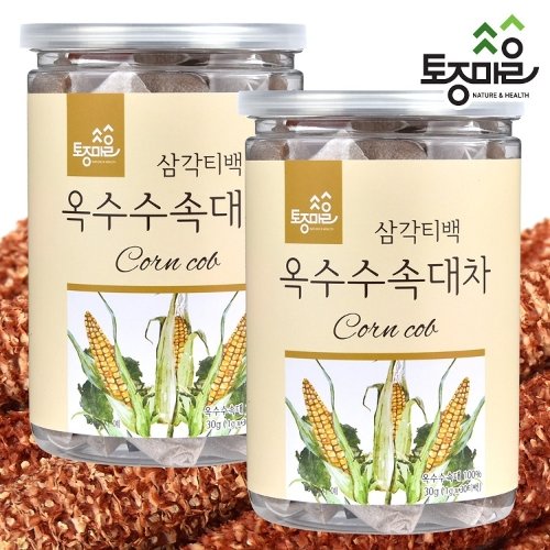 [토종마을]국산 옥수수속대차 30티백 X 2통(60티백) (싱싱티백캔)_옥수수수염차_친환경생분해필터