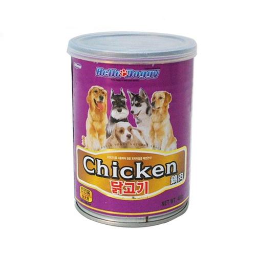 헬로도기 닭고기 간식 캔 400g 애완견 강아지 사료 간편식 WFL2YX1