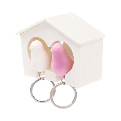 [셀럽하우스]버드 HJNDSXQU 열쇠고리 케이스 (핑크 화이트) DK33