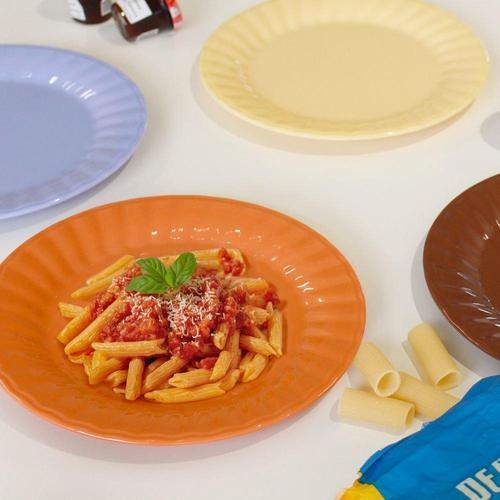 갤러리아_[마호]파스텔 멜라민 디너 웨이브 접시(225파이) x 4pcs