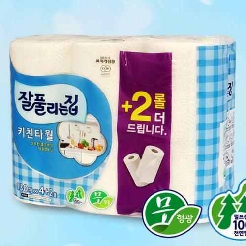 미래생활 잘풀리는집 엠보싱 키친타월 키친타올 6롤 W71734C