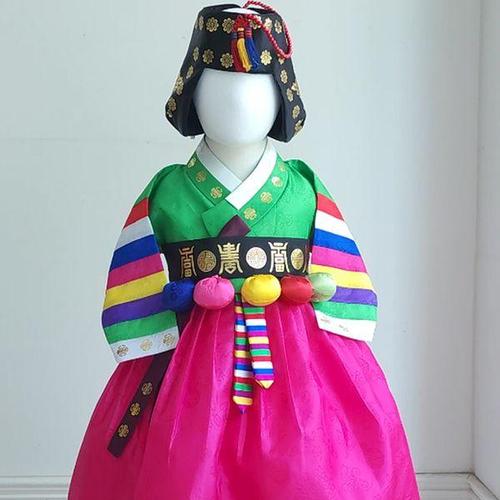 [도담도담]국사 전통색동 초록 여아 유아 아기 돌 한복 백일-10호