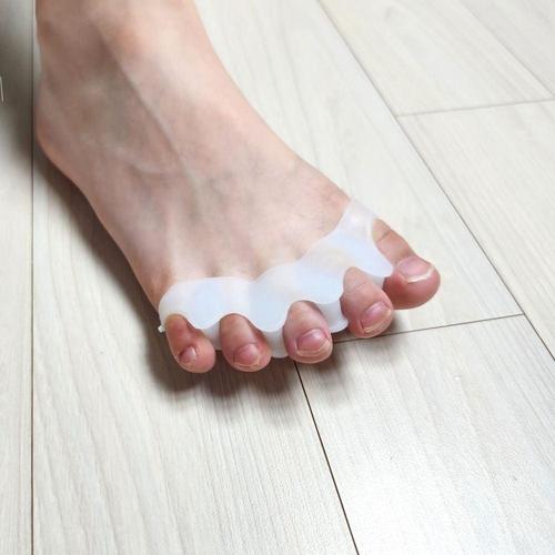 (WFK8O9E) 실리콘 발가락 분리기 발가락링 다리 교정기 벌리기 다섯 보호기